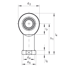 桿端軸承 GIR10-DO, 根據 DIN ISO 12 240-4 標準，帶右旋內螺紋，需維護