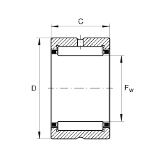 滾針軸承 NCS2020, 機加工滾道，根據 ABMA 18.2 - 1982，英制