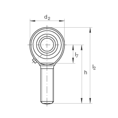 桿端軸承 GAKR8-PB, 根據(jù) DIN ISO 12 240-4 標準，帶右旋外螺紋，需維護