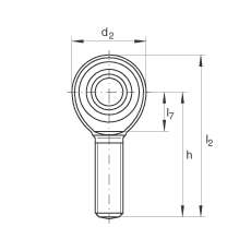 桿端軸承 GAKR20-PW, 根據(jù) DIN ISO 12 240-4 標(biāo)準(zhǔn)，帶右旋外螺紋，需維護