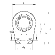 液壓桿端軸承 GIHRK35-DO, 根據(jù) DIN ISO 12 240-4 標(biāo)準(zhǔn)，帶右旋螺紋夾緊裝置，需維護(hù)
