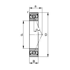 主軸軸承 HCS7001-E-T-P4S, 調節，成對或單元安裝，接觸角 α = 25°，兩側唇密封，非接觸，限制公差