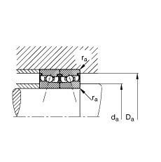 主軸軸承 HSS7016-C-T-P4S, 調節，成對安裝，接觸角 α = 15°，兩側唇密封，非接觸，加嚴公差