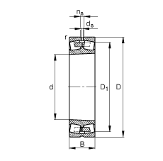 調心滾子軸承 23264-K-MB, 根據 DIN 635-2 標準的主要尺寸, 錐孔，錐度 1:12